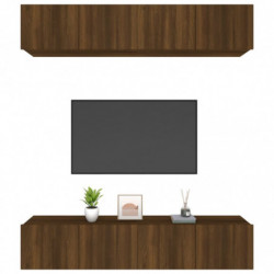 TV-Schränke 4 Stk. Braun Eichen-Optik 80x30x30 cm Holzwerkstoff