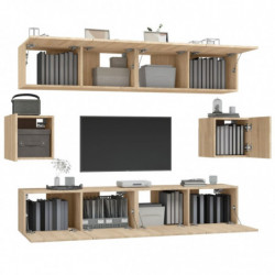 6-tlg. TV-Schrank-Set Sonoma-Eiche Holzwerkstoff