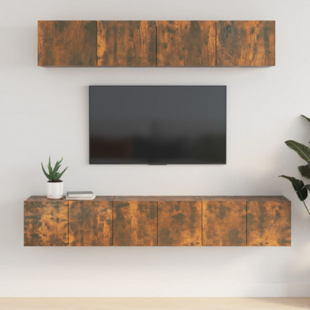 5-tlg. TV-Schrank-Set Räuchereiche Holzwerkstoff 5-tlg. TV-Schrank-Set Räuchereiche Holzwerkstoff