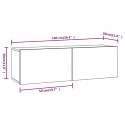 3-tlg. TV-Schrank-Set Braun Eichen-Optik Holzwerkstoff