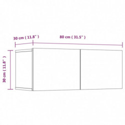 4-tlg. TV-Schrank-Set Braun Eichen-Optik Holzwerkstoff