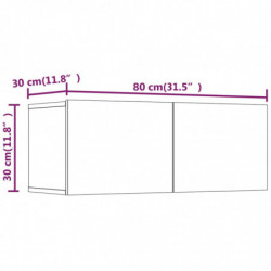 4-tlg. TV-Schrank-Set Braun Eichen-Optik Holzwerkstoff