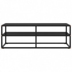 TV-Schrank Schwarz mit schwarzem Glas 120x40x40 cm