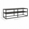 TV-Schrank Schwarz mit Schwarzer Marmor-Optik Glas 120x40x40 cm