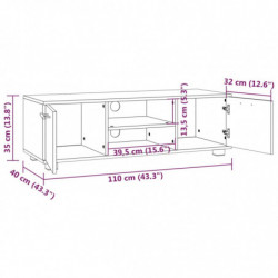 TV-Schrank Räuchereiche 110x40x35 cm Holzwerkstoff