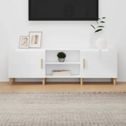 TV-Schrank Hochglanz-Weiß 150x30x50 cm Holzwerkstoff