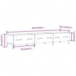 TV-Schrank Betongrau 150x34,5x30 cm Holzwerkstoff