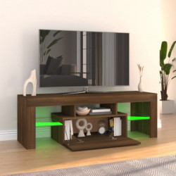 TV-Schrank mit LED-Leuchten Braun Eichen-Optik 120x35x40 cm