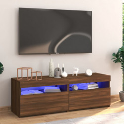 TV-Schrank mit LED-Leuchten Braun Eichen-Optik 120x35x40 cm