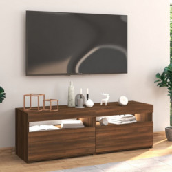 TV-Schrank mit LED-Leuchten Braun Eichen-Optik 120x35x40 cm