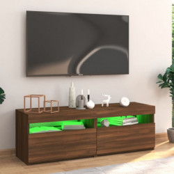 TV-Schrank mit LED-Leuchten Braun Eichen-Optik 120x35x40 cm