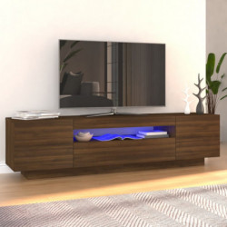 TV-Schrank mit LED-Leuchten Braun Eichen-Optik 160x35x40 cm