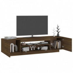 TV-Schrank mit LED-Leuchten Braun Eichen-Optik 160x35x40 cm