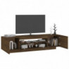 TV-Schrank mit LED-Leuchten Braun Eichen-Optik 160x35x40 cm