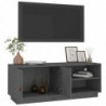 TV-Schrank Grau 105x34x40 cm Massivholz Kiefer