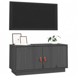 TV-Schrank Grau 80x34x40 cm Massivholz Kiefer