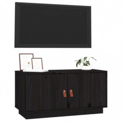 TV-Schrank Schwarz 80x34x40 cm Massivholz Kiefer