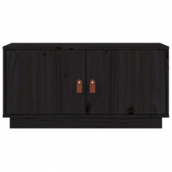 TV-Schrank Schwarz 80x34x40 cm Massivholz Kiefer