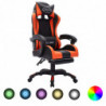 Gaming-Stuhl mit RGB LED-Leuchten Orange und Schwarz Kunstleder