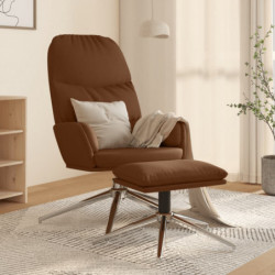 Relaxsessel mit Hocker Braun Wildleder-Optik