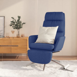 Relaxsessel mit Fußstütze Blau Stoff