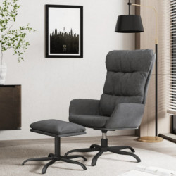 Relaxsessel mit Hocker Dunkelgrau Stoff