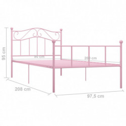 Bettgestell Rosa Metall 90×200 cm