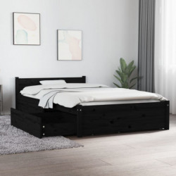 Bett mit Schubladen Schwarz 100x200 cm