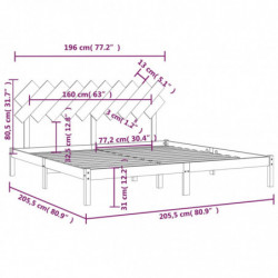 Massivholzbett Weiß 200x200 cm