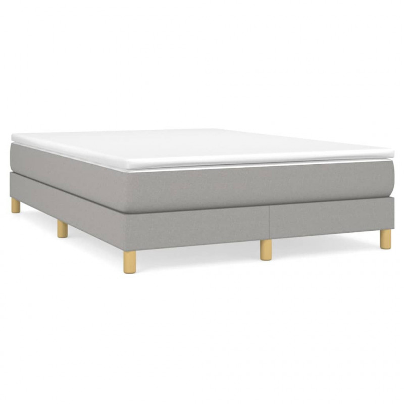 Boxspringbett Hellgrau 140x190 cm Stoff