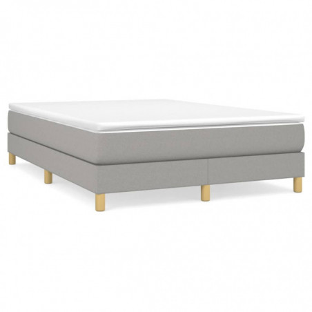 Boxspringbett Hellgrau 140x190 cm Stoff