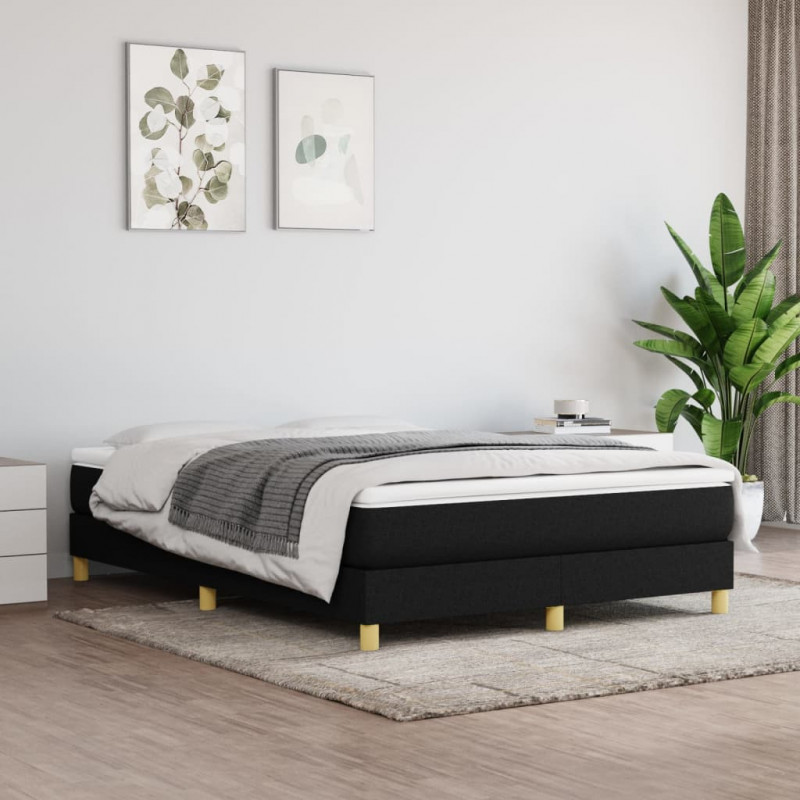 Boxspringbett Schwarz 140x190 cm Stoff