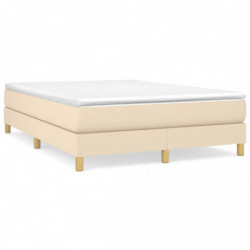 Boxspringbett Creme 140x190 cm Stoff