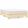 Boxspringbett Creme 140x190 cm Stoff