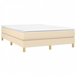 Boxspringbett Creme 140x190 cm Stoff