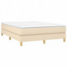 Boxspringbett Creme 140x190 cm Stoff