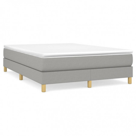 Boxspringbett Hellgrau 140x200 cm Stoff