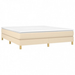 Boxspringbett Creme 180x200 cm Stoff