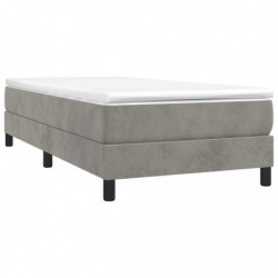 Boxspringbett Hellgrau 90x200 cm Samt