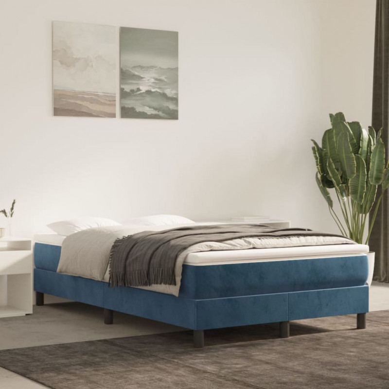 Boxspringbett Dunkelblau 120x200 cm Samt