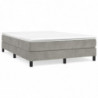 Boxspringbett Hellgrau 140x190 cm Samt