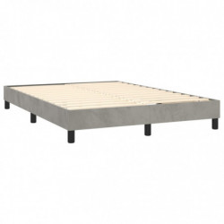 Boxspringbett Hellgrau 140x190 cm Samt