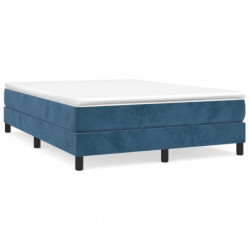 Boxspringbett Dunkelblau 140x200 cm Samt