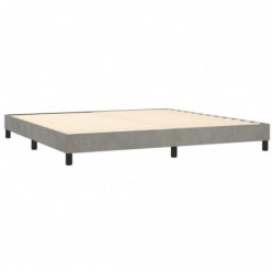 Boxspringbett Hellgrau 200x200 cm Samt