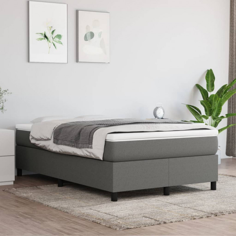 Boxspringbett Dunkelgrau 120x200 cm Stoff