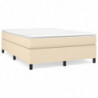 Boxspringbett Creme 140x190 cm Stoff