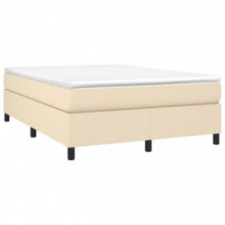 Boxspringbett Creme 140x190 cm Stoff