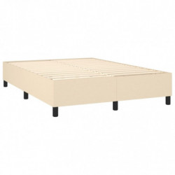 Boxspringbett Creme 140x190 cm Stoff