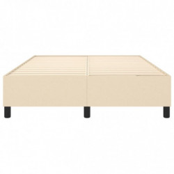 Boxspringbett Creme 140x190 cm Stoff