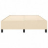 Boxspringbett Creme 140x190 cm Stoff